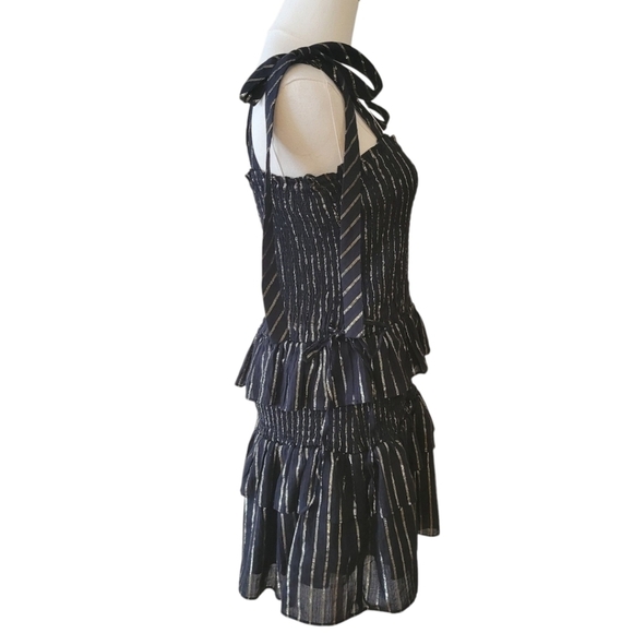 House of Harlow 1960 Black Smocked Mini Dress Size Small - Picture 3 of 5